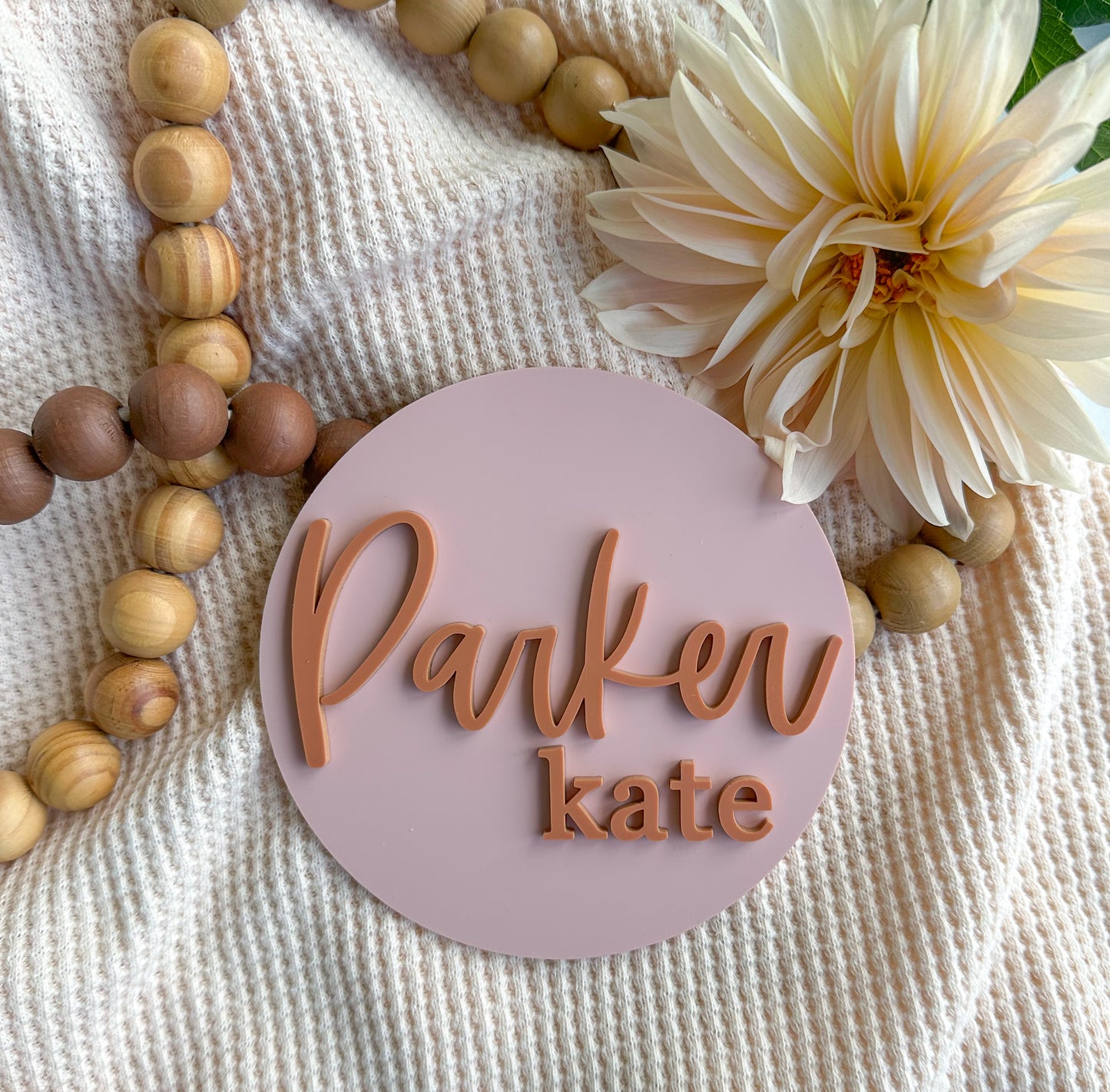 Round Baby Name Announcement Plaque