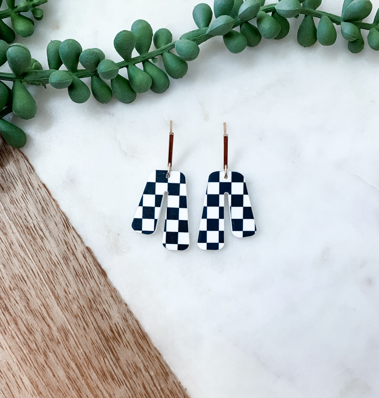 Retro Checkered Dangles