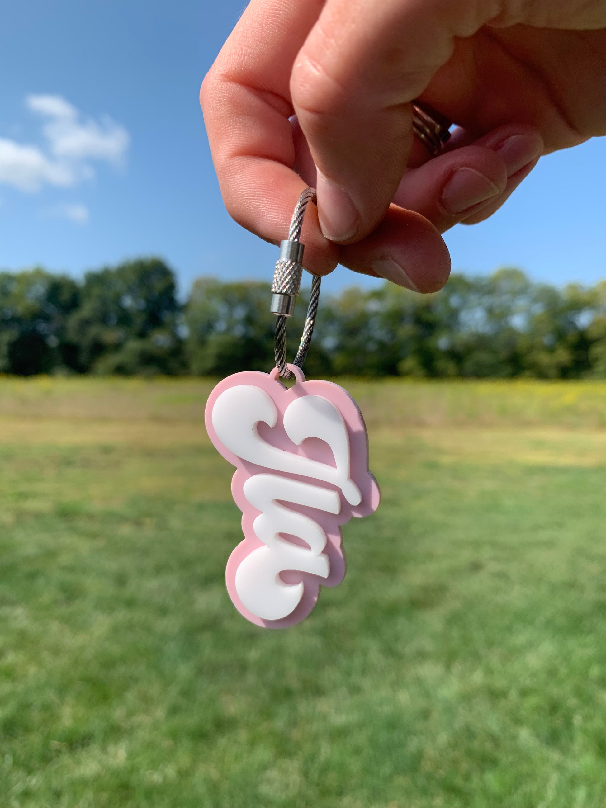 Personalized Initial Keychain, Cloud Keyring, Initial Keychains 